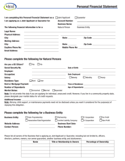 Personal Financial Statement