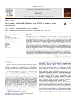 Stress eating and health. Findings from MIDUS, a national study of