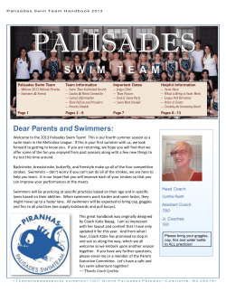 2012 Palisades Swim Team Handbook