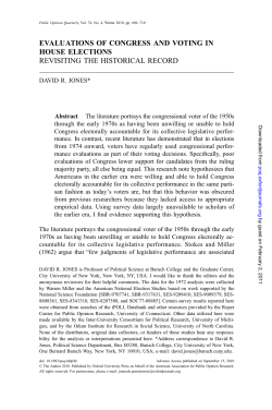 evaluations of congress and voting in house elections revisiting the
