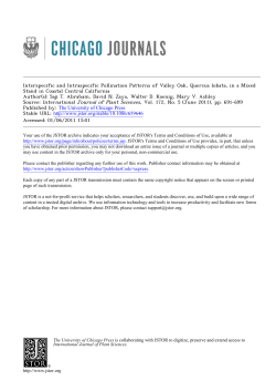 and intraspecific pollination patterns of - BioS