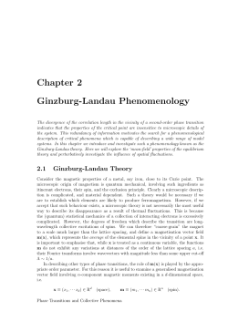 Chapter 2: Ginzburg-Landau Theory