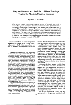 Bequest Behavior and the Effect of Heirs` Earnings