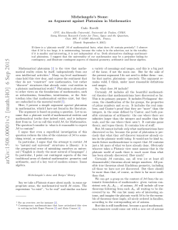 Michelangelo`s Stone: an Argument against Platonism in Mathematics