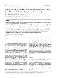 Management of Children with Atopic Dermatitis: A