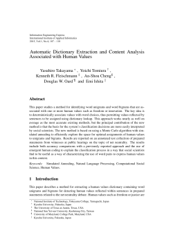 Automatic Dictionary Extraction and Content Analysis Associated