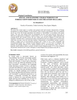 social and economic characteristics of foreign downshifters in