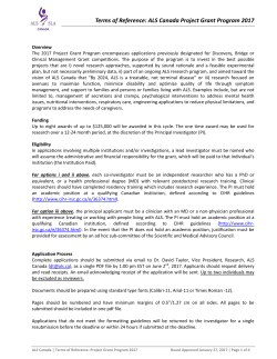 ALS Canada Project Grant Program 2017