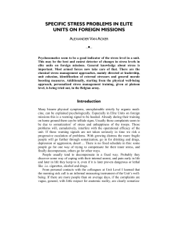 specific stress problems in elite units on foreign missions
