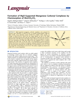 Formation of MgO-Supported Manganese Carbonyl Complexes by