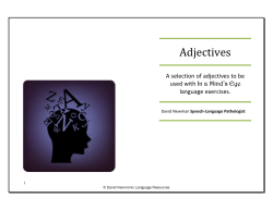 Adjectives - Speech-Language Resources