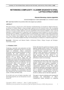 rethinking complexity: vladimir shukhov`s steel lattice structures