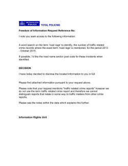 Traffic related crime records where the exact term `road