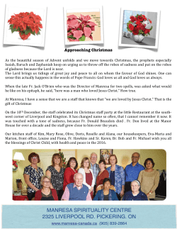 December 2015 - Manresa Jesuit Spiritual Renewal Centre