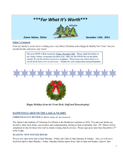 For What It`s Worth - Alpine Lake Resort