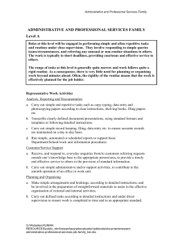 ADMINISTRATIVE AND PROFESSIONAL SERVICES FAMILY