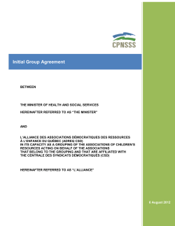 Initial Group Agreement - ADREQ (CSD)