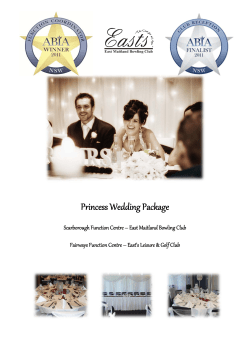 Princess Wedding Package - East Maitland Bowling Club