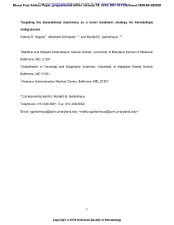 Targeting the translational machinery as a novel