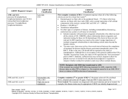 ASBMT RFI 2004 Disease Classifications Corresponding to IBMTR