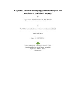 Cognitive Construals underlying grammatical