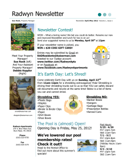 Radwyn Newsletter