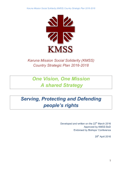 Country Strategic Plan 2016-2018 One Vision, One Mission A