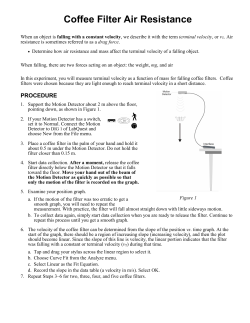 Coffee Filter Terminal Velocity