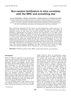 Non-random fertilization in mice correlates with the MHC