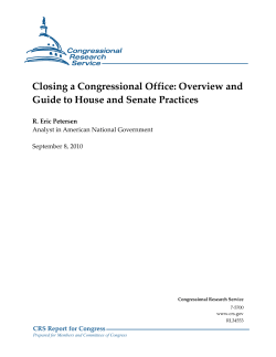 Closing a Congressional Office: Overview and Guide to House and