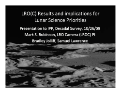 Results from the Lunar Reconnaissance Orbiter