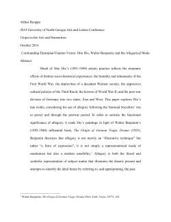Otto Dix, Walter Benjamin, and the Allegorical Mode