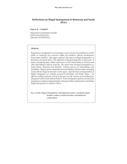 Reflections on Illegal Immigration in Botswana and South Africa