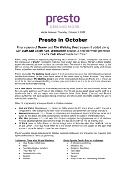 Presto in October - Seven West Media