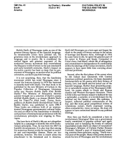 Cultural Policy In the Old And The New Nicaragua