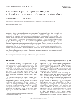 The relative impact of cognitive anxiety and self
