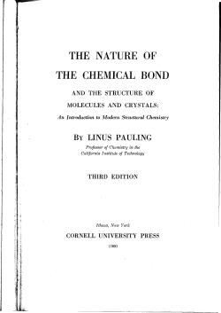 THE NATURE OF THE CHEMICAL BOND