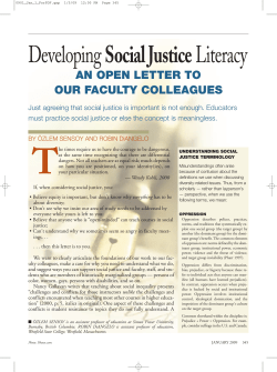 Developing social justice literacy