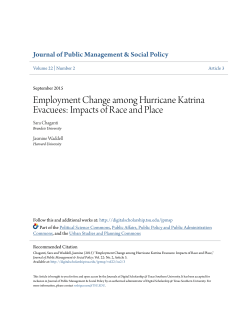 Employment Change among Hurricane Katrina Evacuees: Impacts