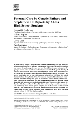 Paternal Care by Genetic Fathers and Stepfathers II: Reports