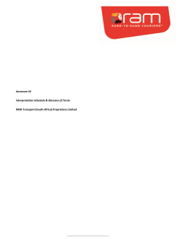 Interpretation Schedule and Glossary of Terms