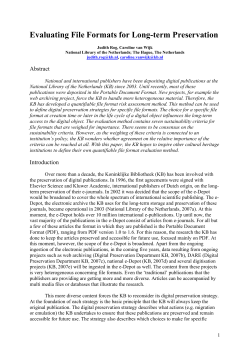 Evaluating File Formats for Long-term Preservation