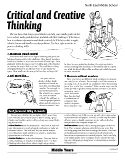 Critical Thinking - North East School District