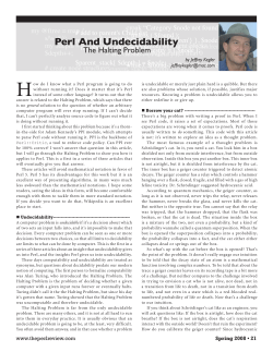 Perl And undecidability