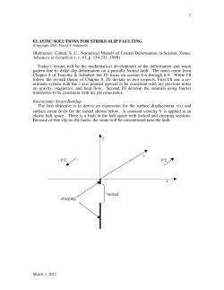 1 ELASTIC SOLUTIONS FOR STRIKE