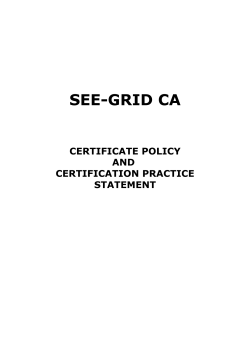 SEE-GRID CA - SEE-GRID Certification Authority