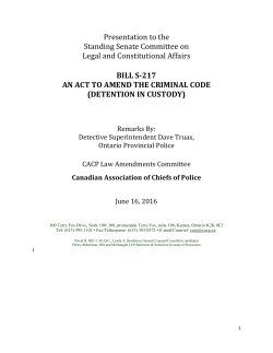 Bill S-217 - Canadian Association of Chiefs of Police