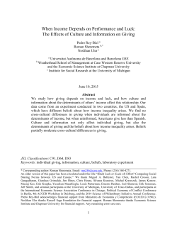 The Effects of Culture and Information on Giving