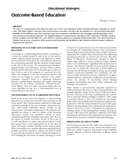 Educational Strategies: Outcome