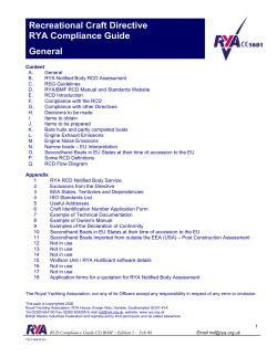 Recreational Craft Directive RYA Compliance Guide General
